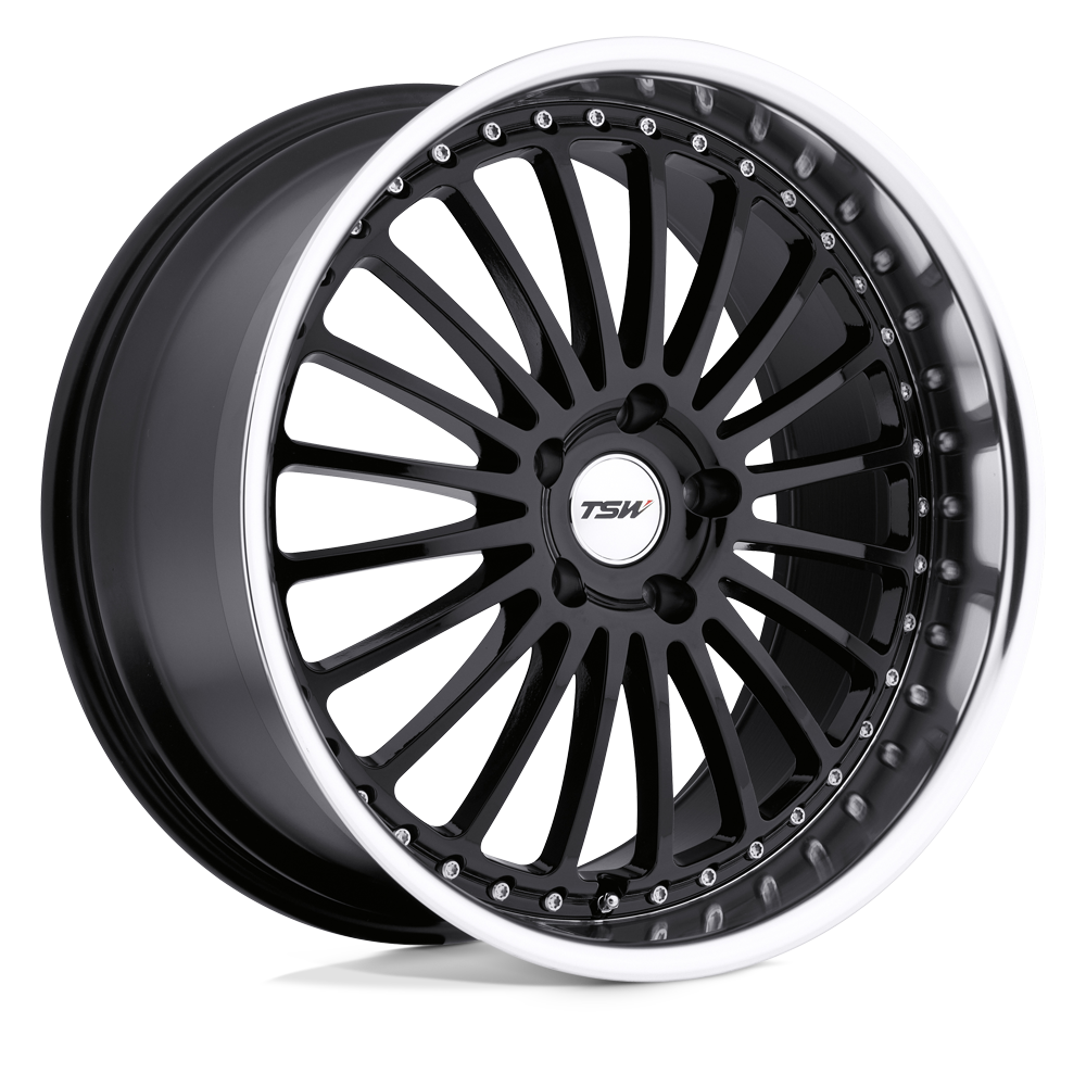 Tsw Silverstone 17X8 +40 Gloss Black W/ Mirror Cut Lip