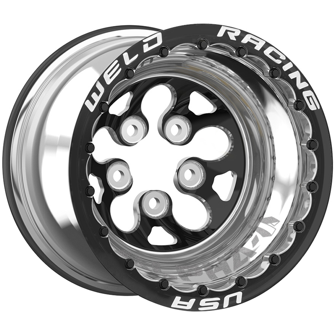 WELD Racing Alpha-1 15X15 -102 Black Center - Polished Shell