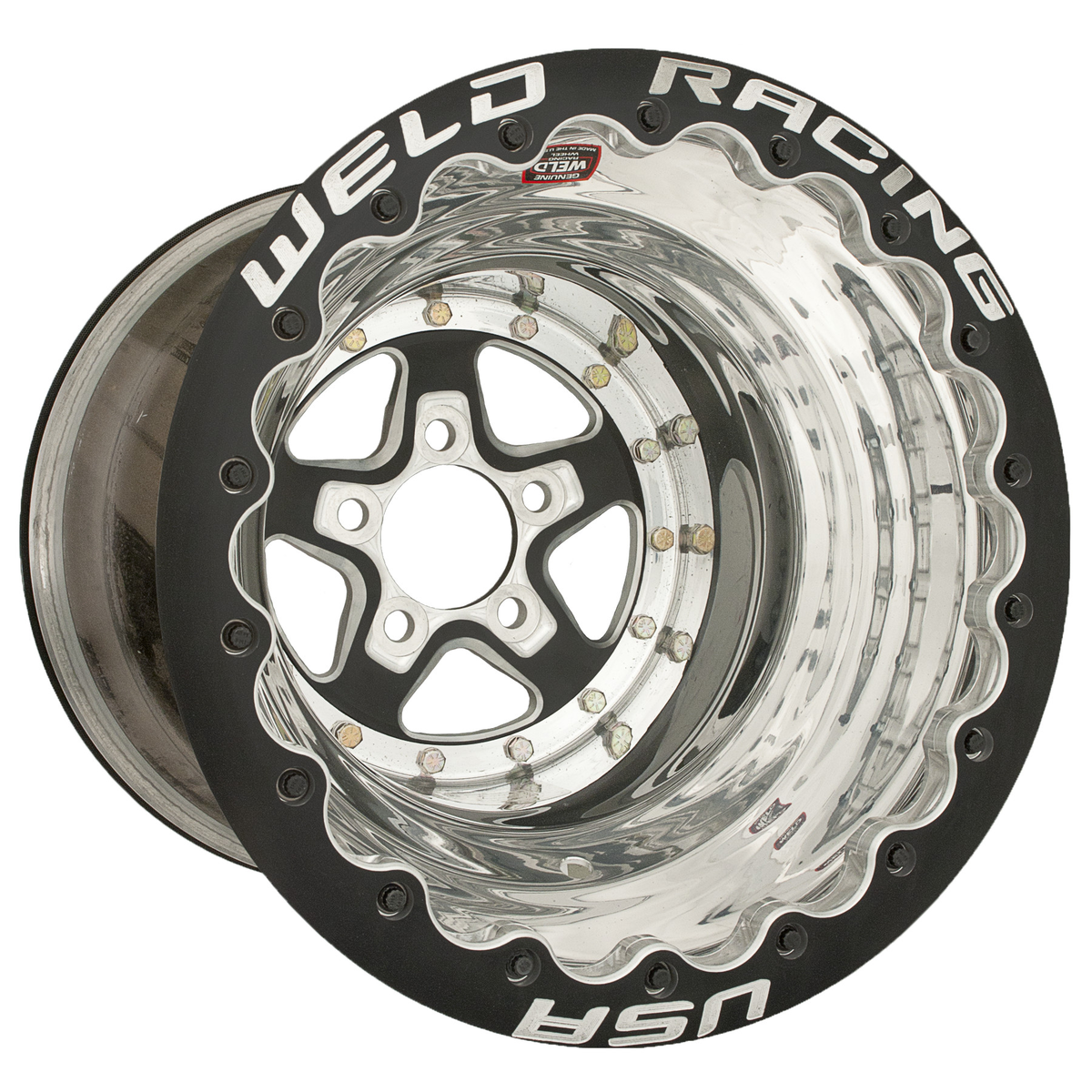 WELD Racing Alumastar 16X16 -89 Black Center - Polished Shell