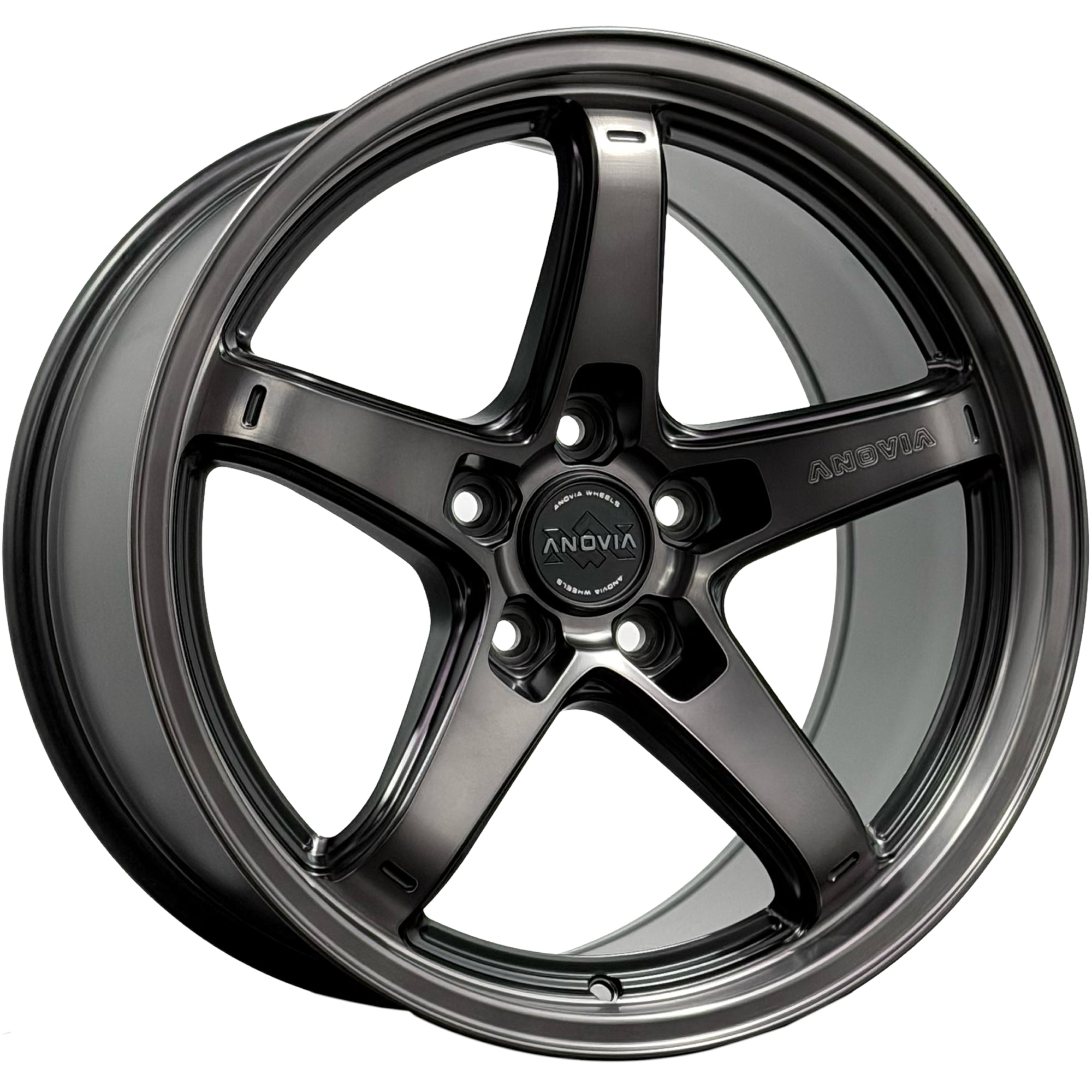 Anovia Wheels An-5S 18X9.5 +38 Black Machined Dark Tint