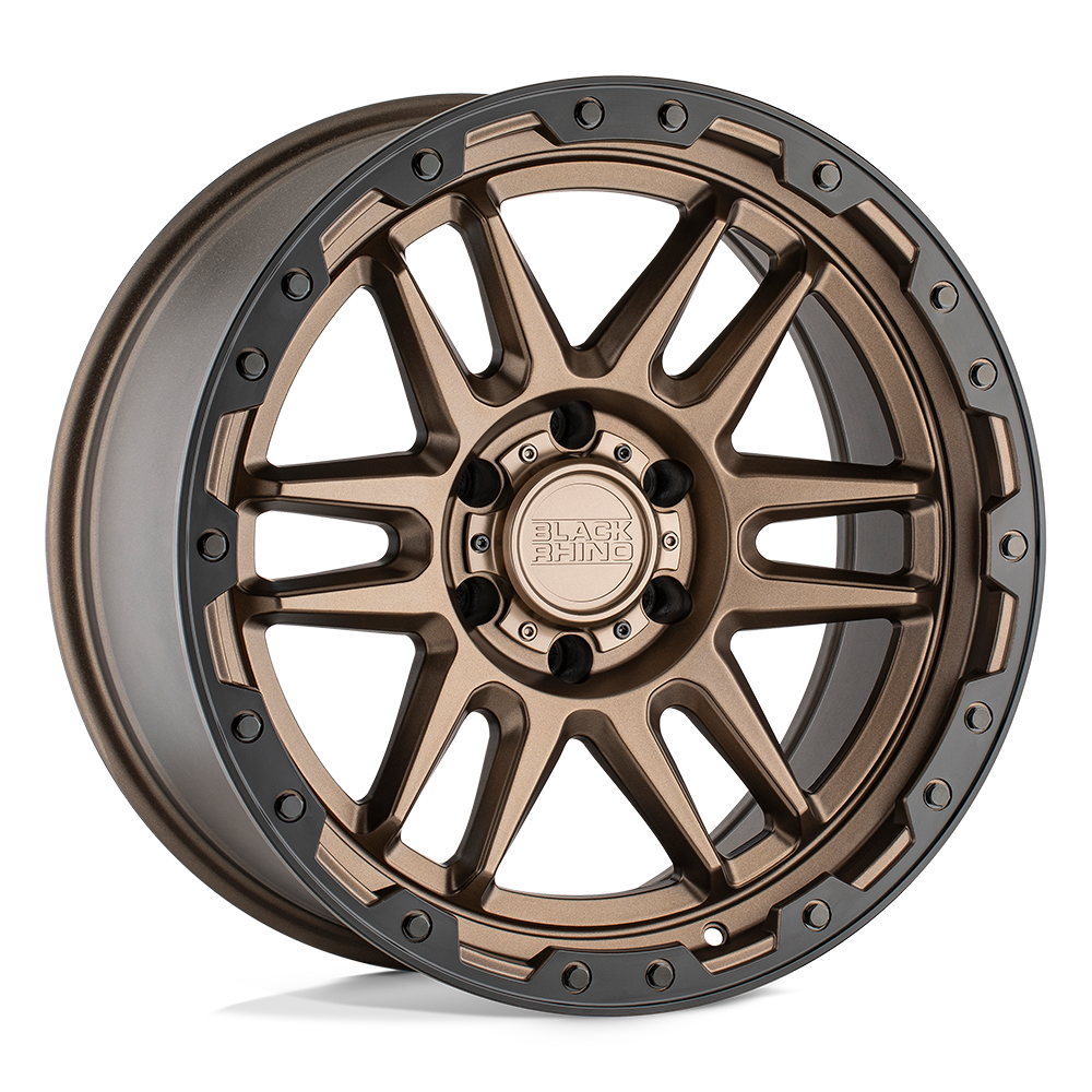 Black Rhino Hard Alloys Apache 17X8.5 +0 Matte Bronze W/ Blk Rg & Bolts