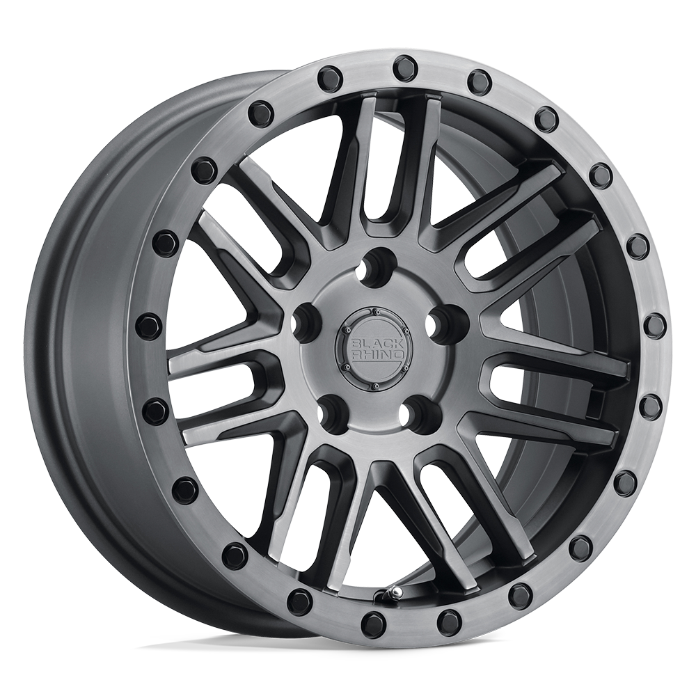 Black Rhino Hard Alloys Arches 15X7 +15 Matte Brushed Gunmetal Blk Blt