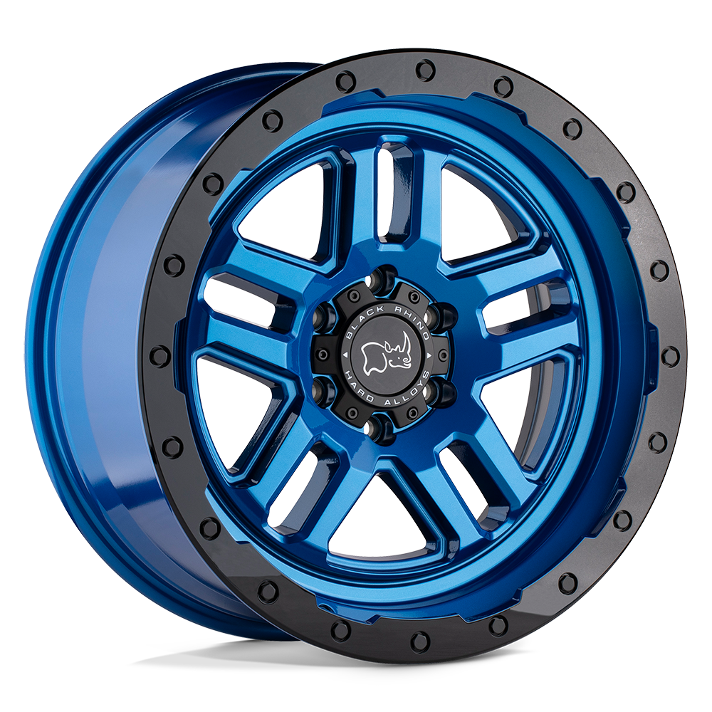 Black Rhino Hard Alloys Barstow 20X9.5 +12 Dearborn Blue W/ Black Ring