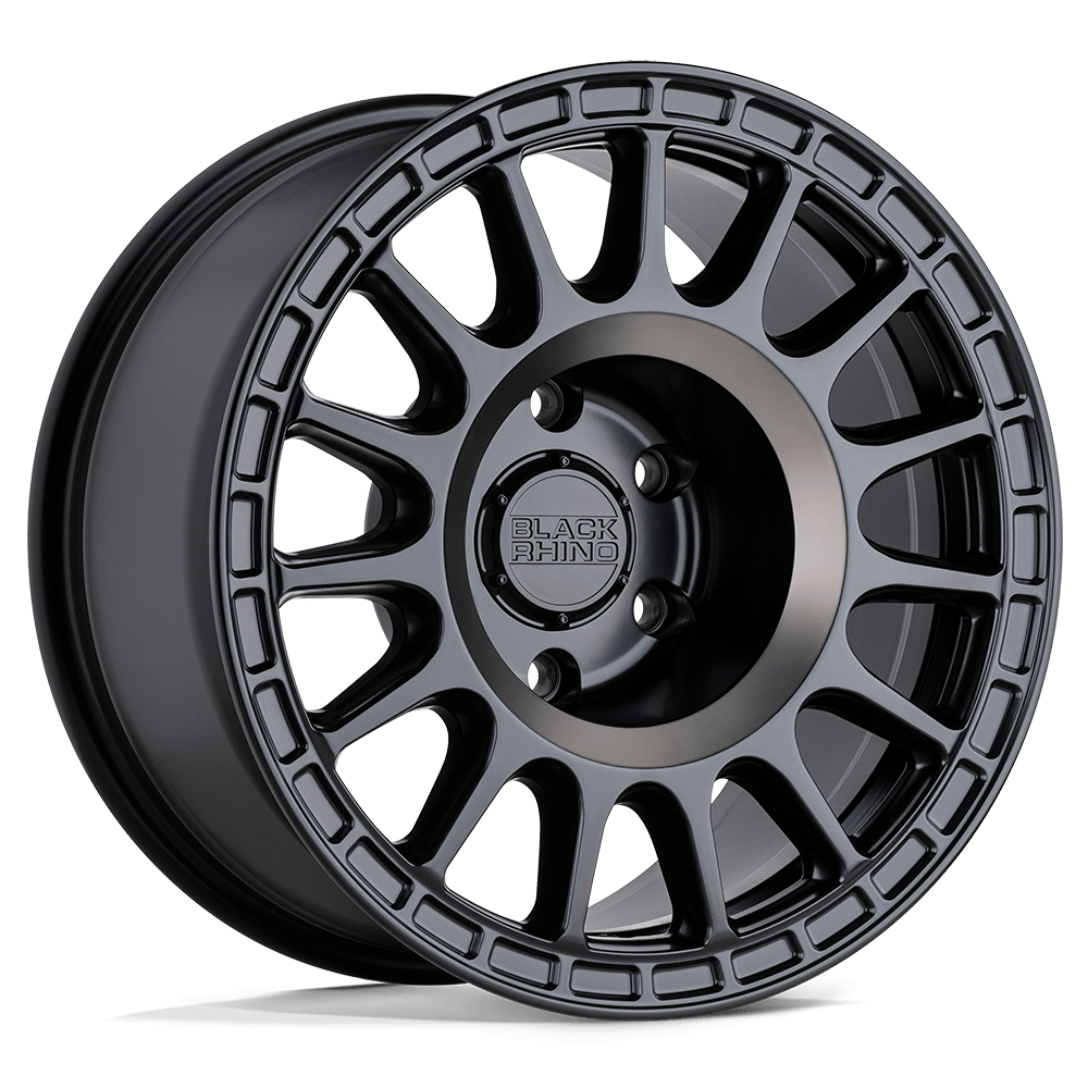 Black Rhino Hard Alloys Sandstorm 18X8.5 +0 Semi G-Black W/ Mach Dark Ring