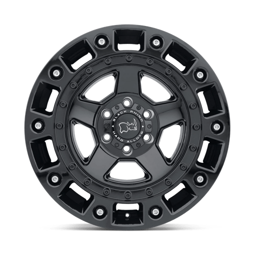 Black Rhino Hard Alloys Cinco 20X9.5 +12 Gloss Black W/ Stainless Bolt