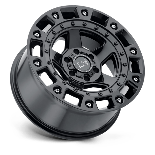 Black Rhino Hard Alloys Cinco 20X9.5 +12 Gloss Black W/ Stainless Bolt