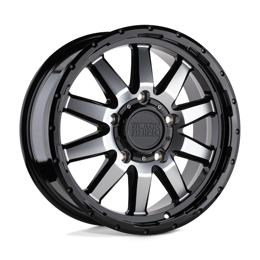 Black Rhino Hard Alloys Excursion 17X7.5 +35 Gloss Black W/ Mirror Face