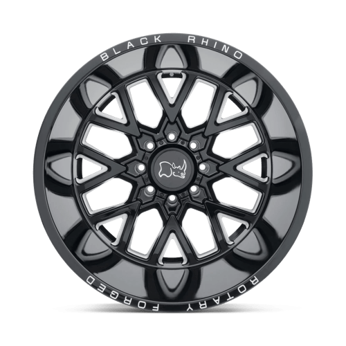 Black Rhino Hard Alloys Grimlock 20X9.5 +12 Gloss Black & Milled