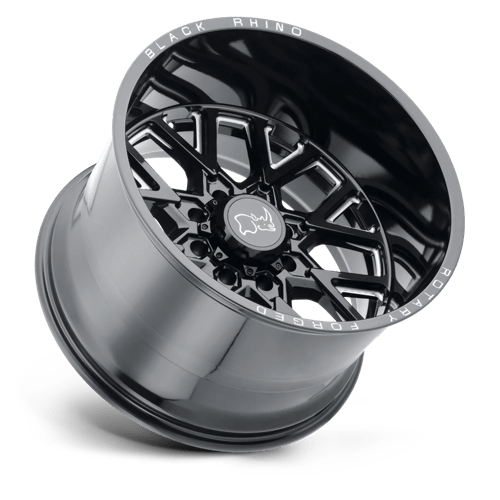 Black Rhino Hard Alloys Grimlock 20X9.5 +12 Gloss Black & Milled