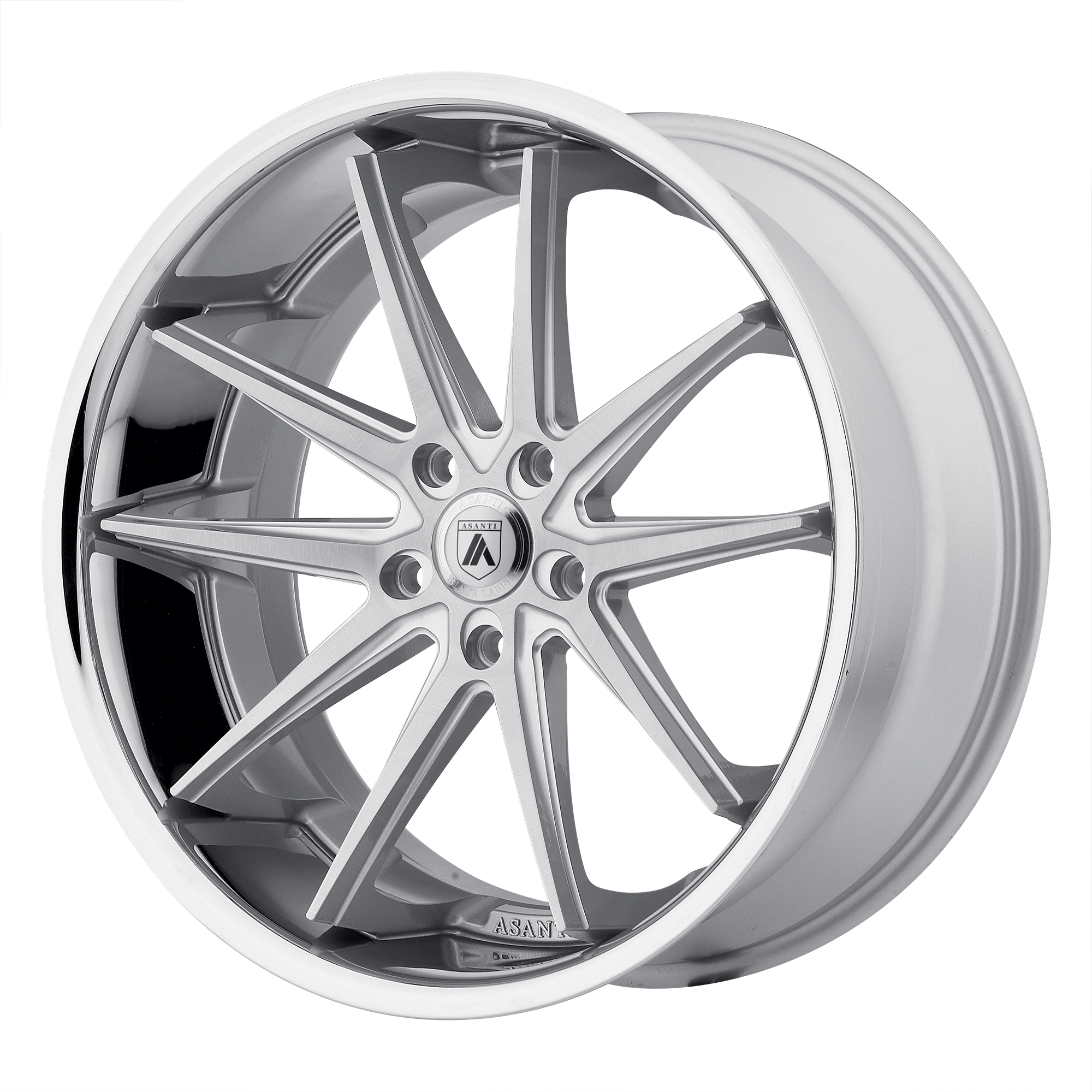 Asanti Black Abl-5 Altair 20X8.5 +35 Silver Machined W/ Ss Lip