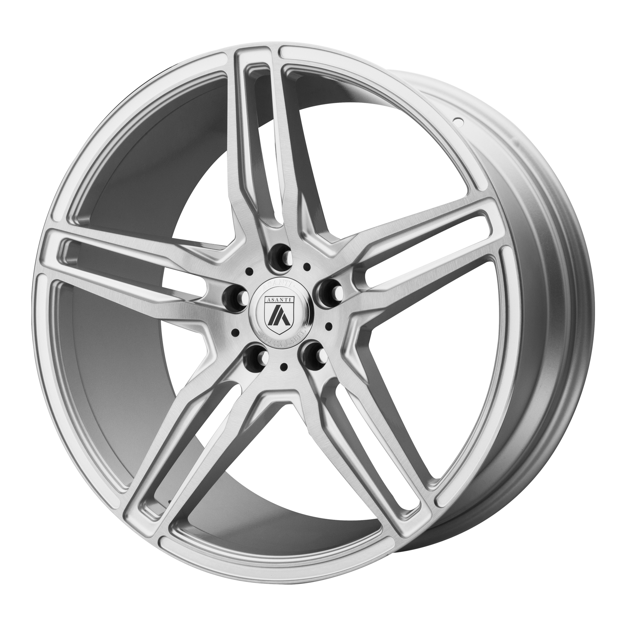 Asanti Black Abl-12 Orion 19X9.5 +45 Brush Silver W/ Carbon Inserts