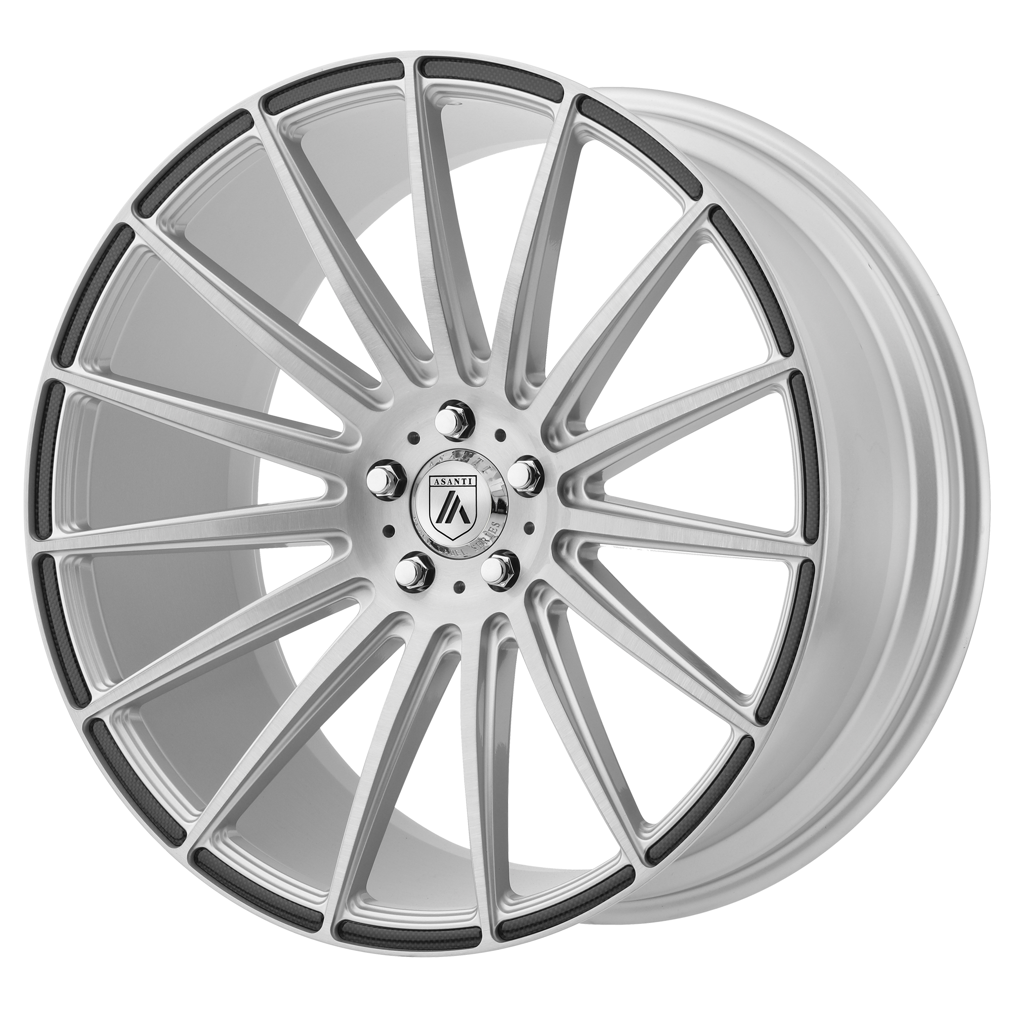 Asanti Black Abl-14 Polaris 20X9 +25 Brushed Silver W/ Carbon Fiber