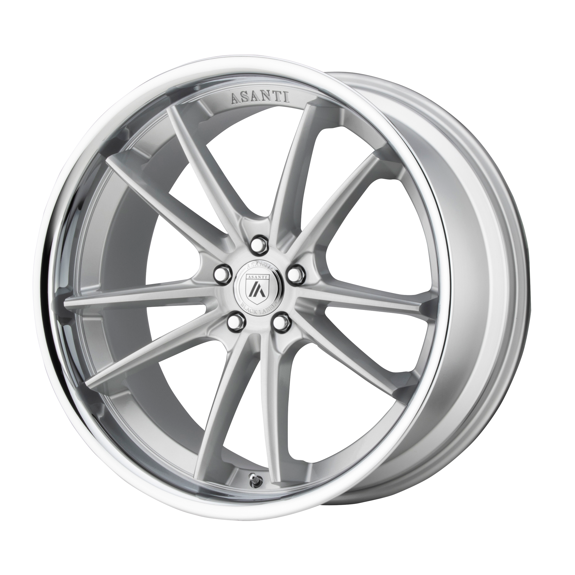 Asanti Black Abl-23 Sigma 22X10.5 +35 Brushed Silver W/ Chrome Lip