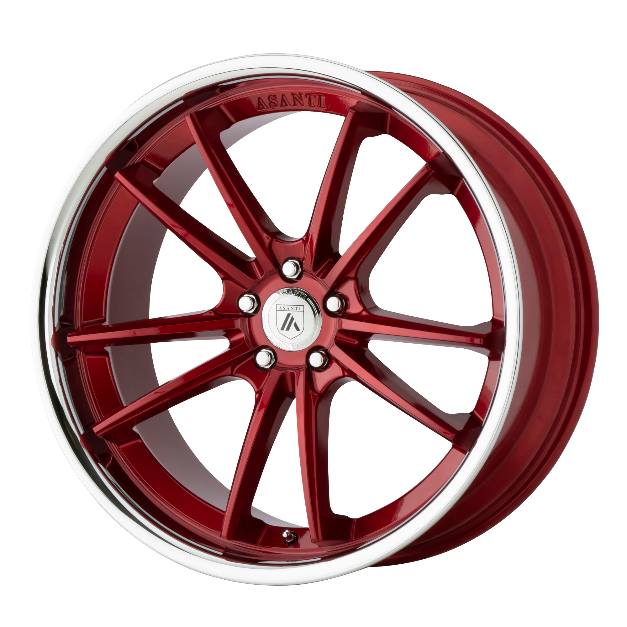 Asanti Black Abl-23 Sigma 20X10.5 +38 Candy Red W/ Chrome Lip