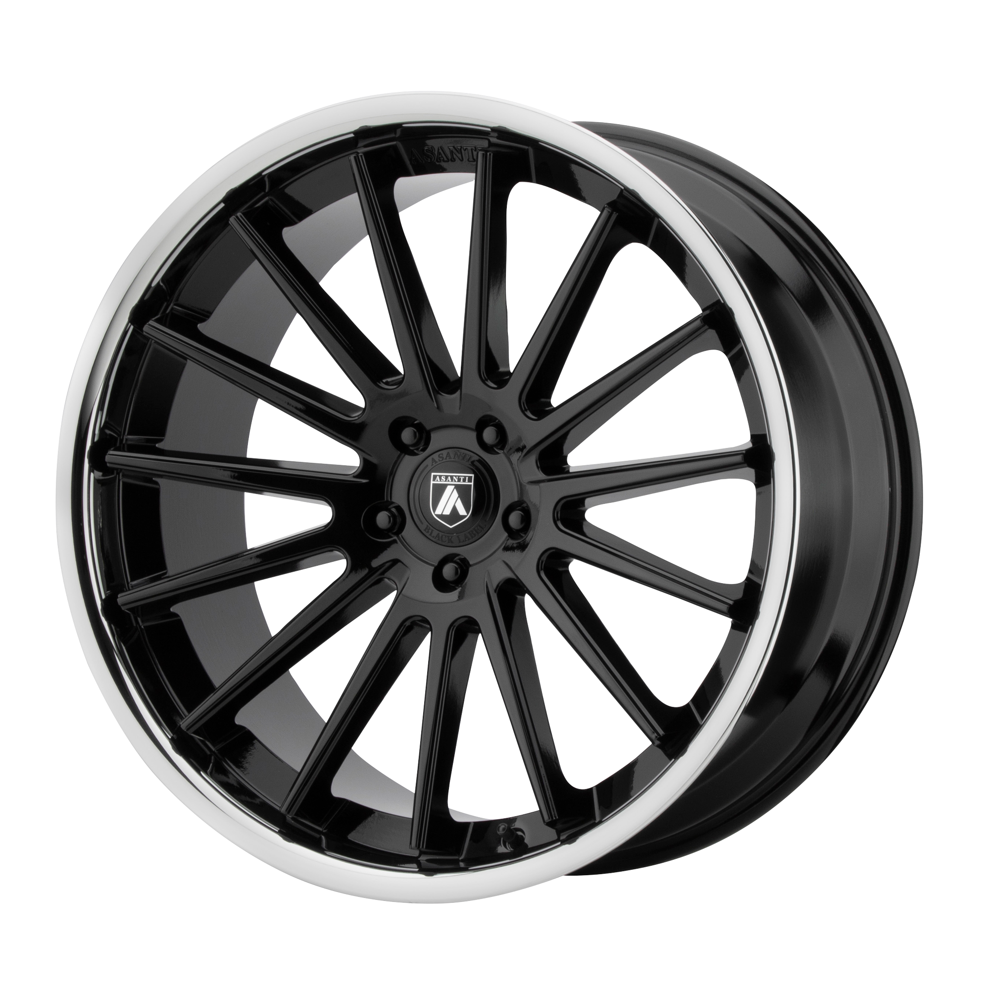 Asanti Black Abl-24 Beta 20X10.5 +25 Gloss Black W/ Chrome Lip