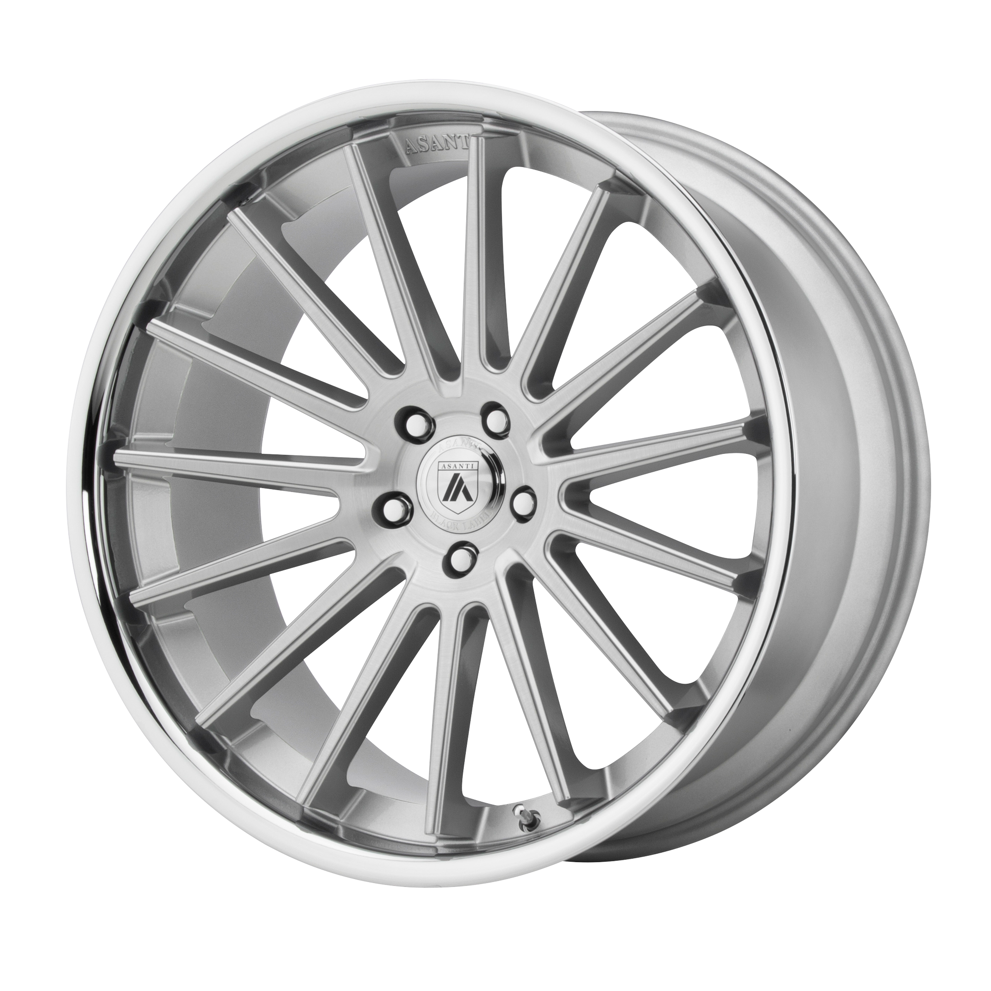 Asanti Black Abl-24 Beta 20X10.5 +38 Brushed Silver W/ Chrome Lip