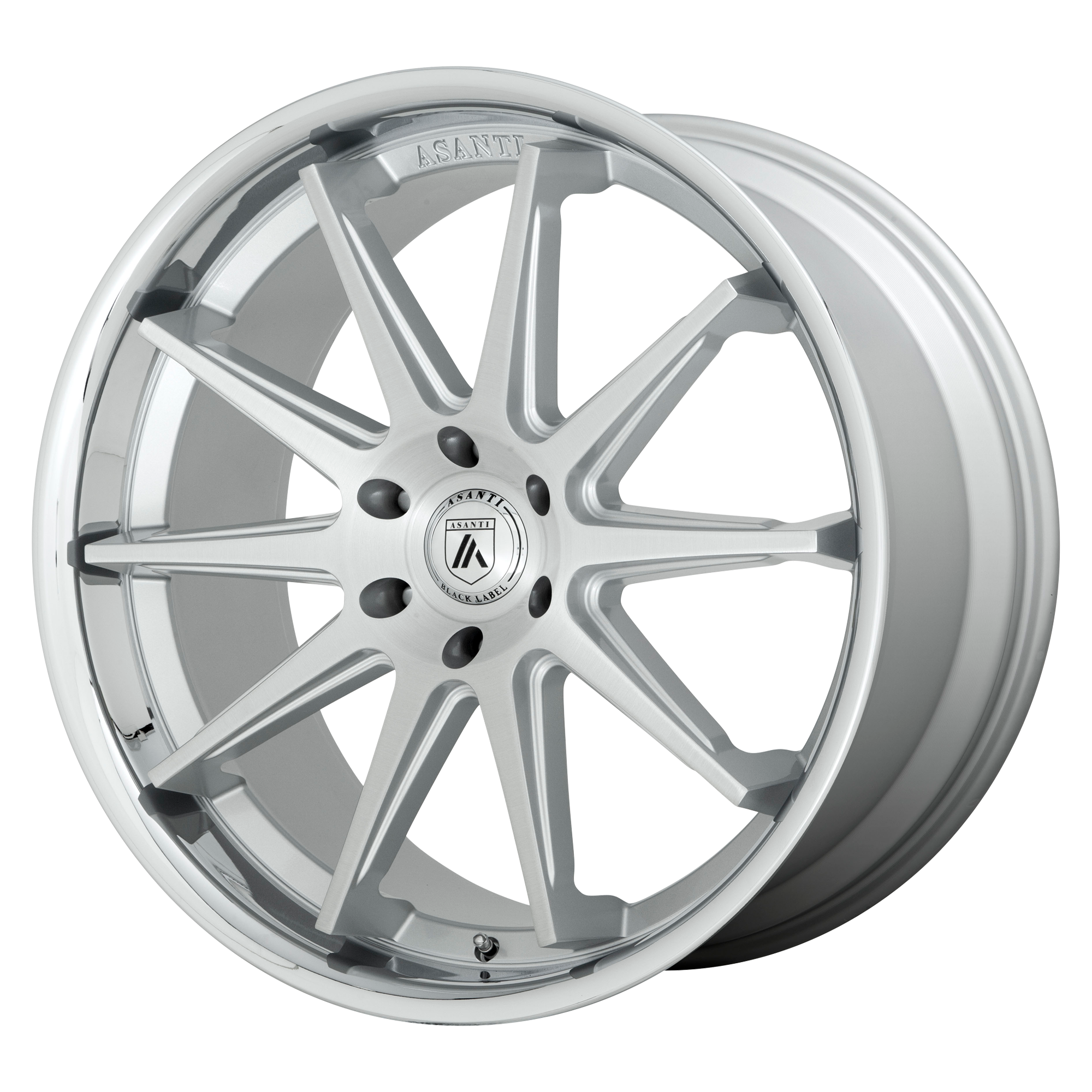 Asanti Black Abl-29 Emperor 22X10 +30 Brushed Silver W/ Chrome Lip