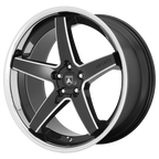 Asanti Black Abl31 Regal 20X10.5 +20 Gloss Black Mill W/ Chrome Lip