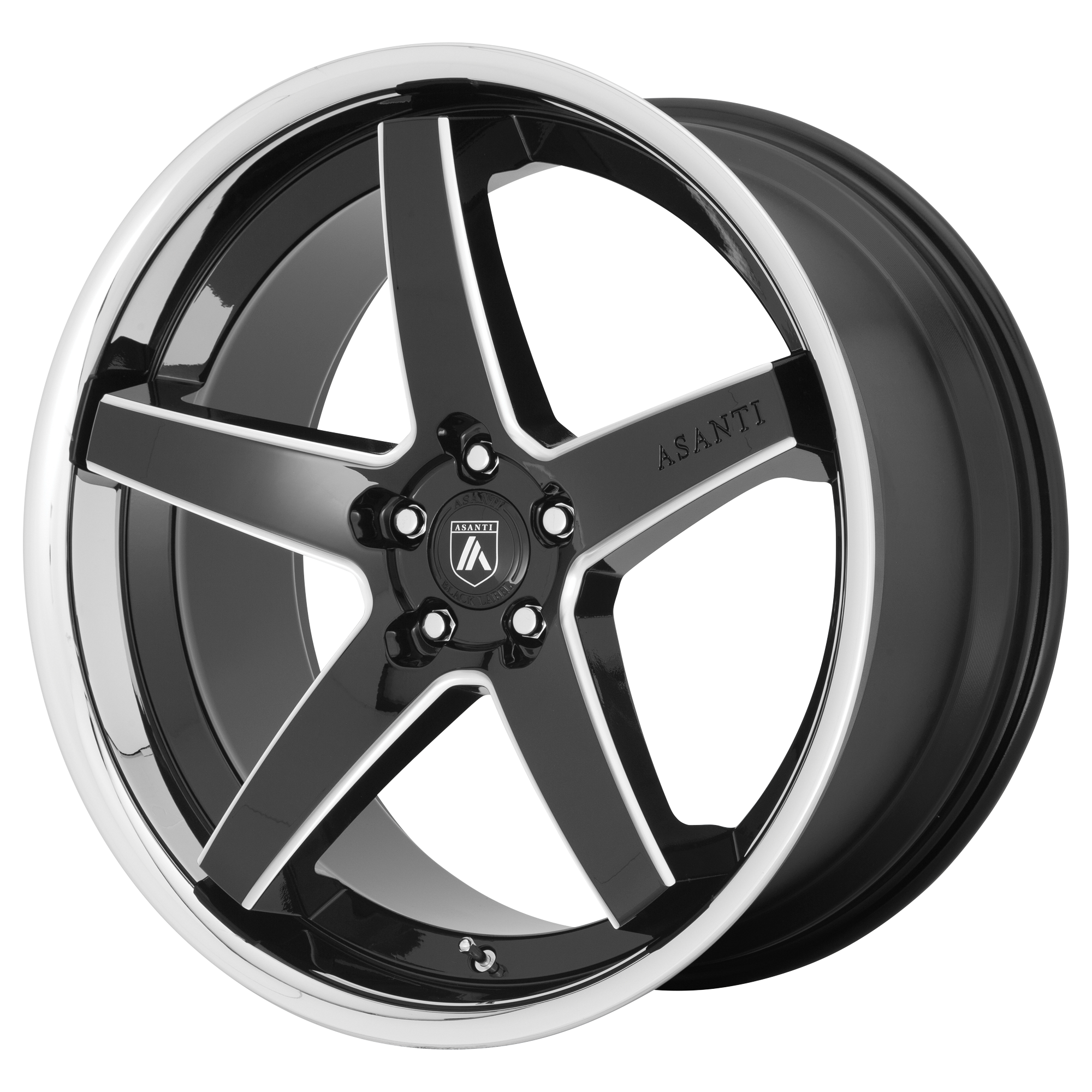 Asanti Black Abl31 Regal 20X10.5 +20 Gloss Black Mill W/ Chrome Lip
