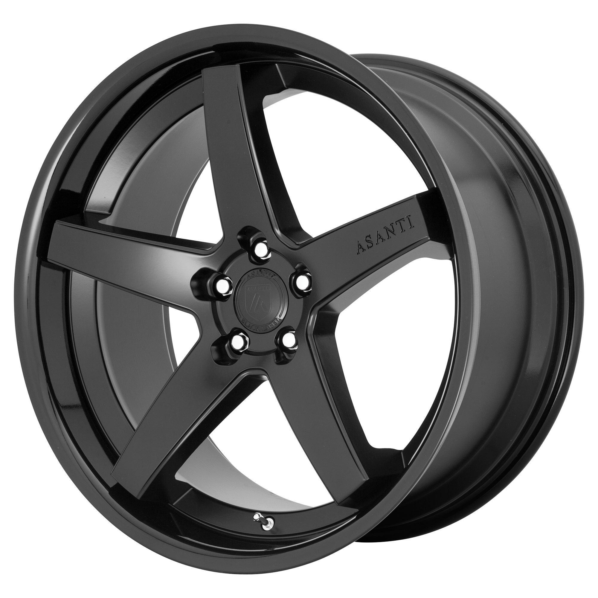 Asanti Black Abl31 Regal 20X9 +25 Satin Black W/ Gloss Black Lip