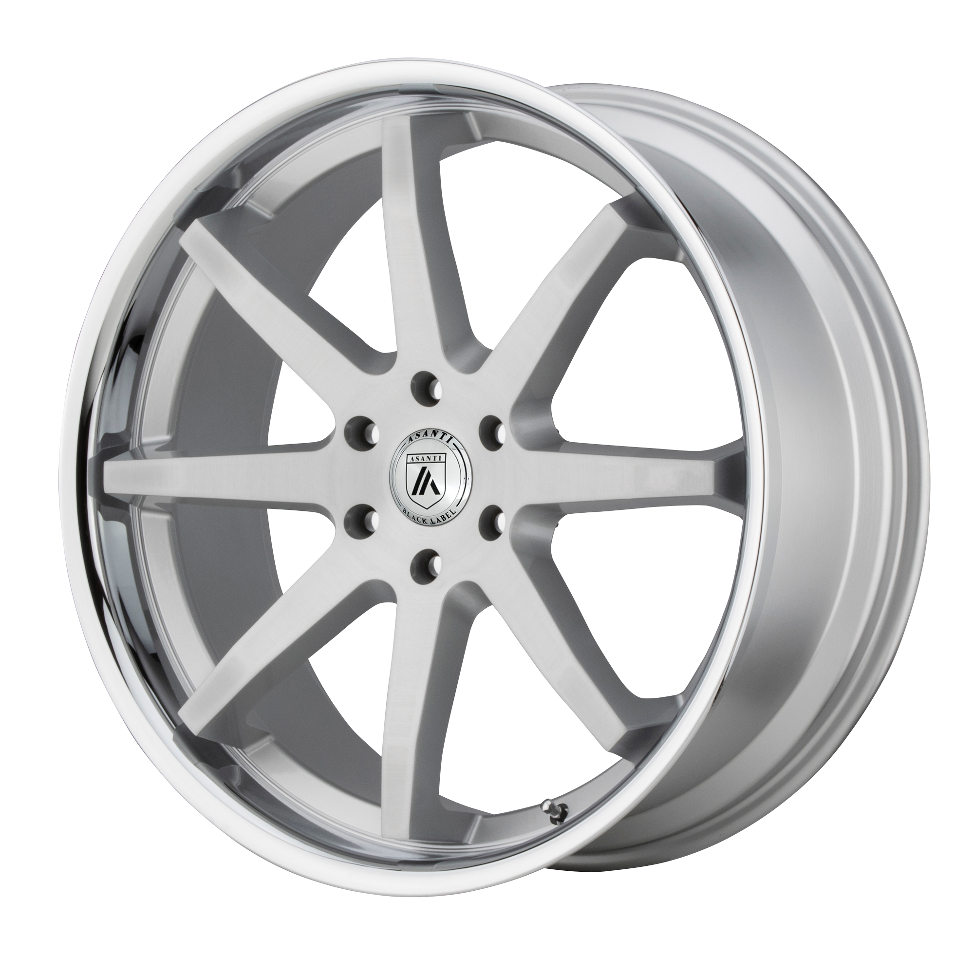 Asanti Black Abl-32 Kaiser 20X9 +30 Brushed Silver W/ Chrome Lip