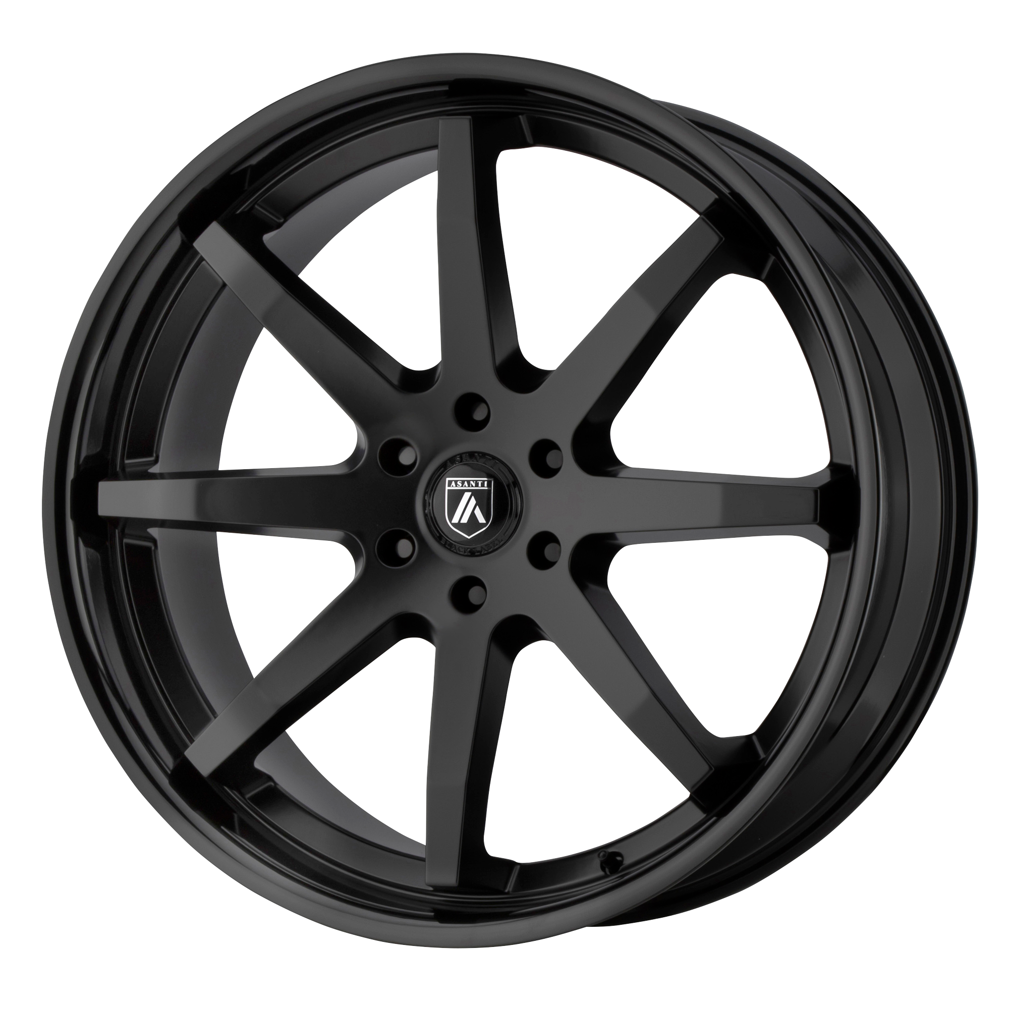 Asanti Black Abl-32 Kaiser 20X9 +30 Satin Black W/ Gloss Black Lip