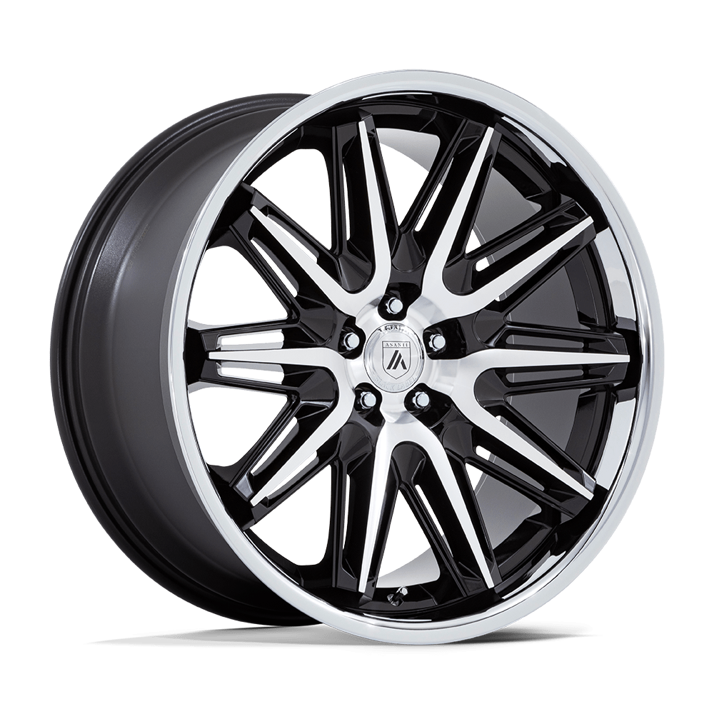 Asanti Black Ab047 Imperator 20X9 +27 Gloss Black Machined W/ Ss Lip