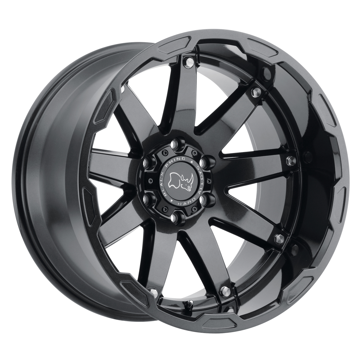Black Rhino Hard Alloys Oceano 20X9.5 +6 Gloss Gun Black W/ Ss Bolts