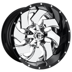 Fuel 1Pc D240 Cleaver 20X12 -44 Chrome Plated Gloss Black Lip