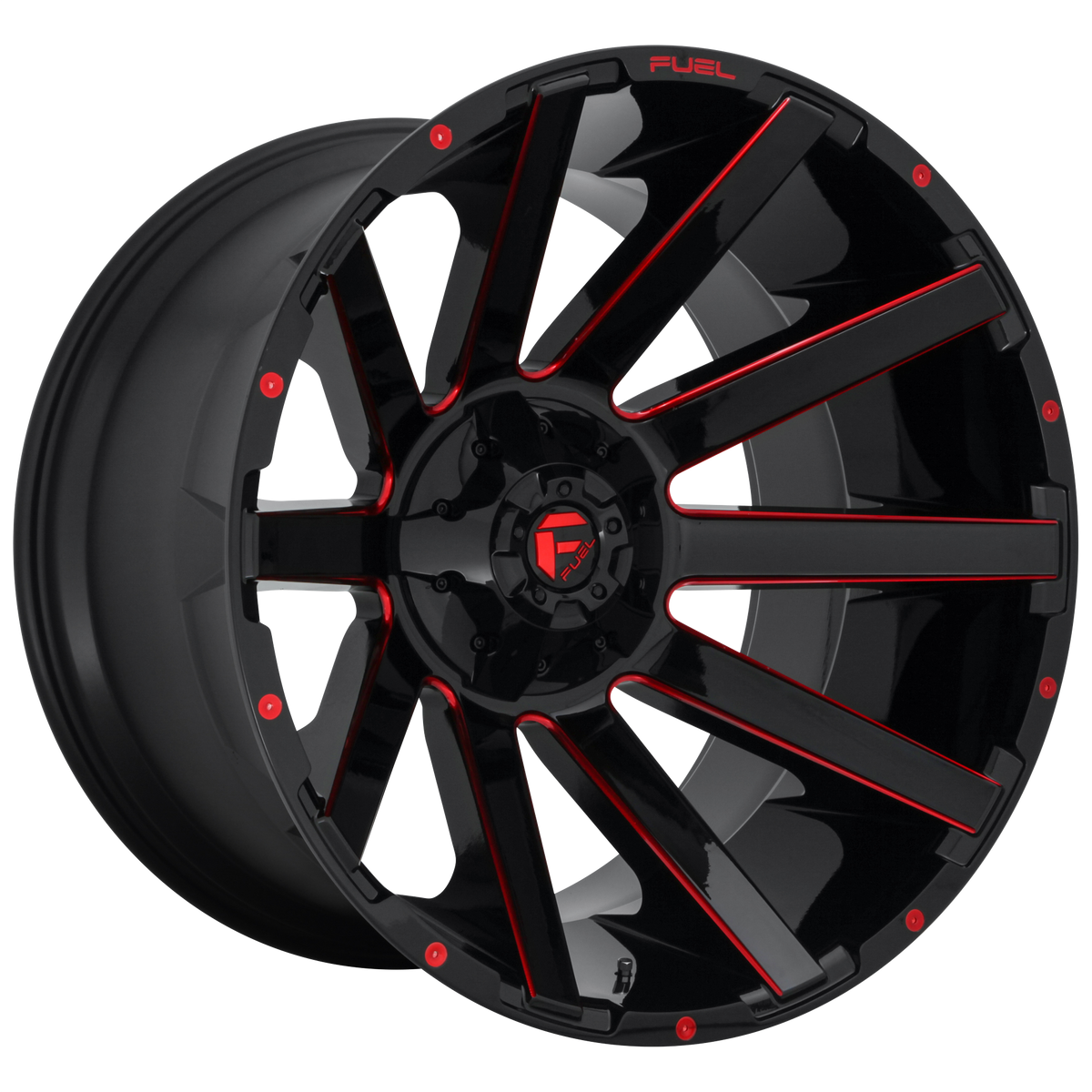 Fuel 1Pc D643 Contra 22X10 -18 Gloss Black Red Tinted Clear
