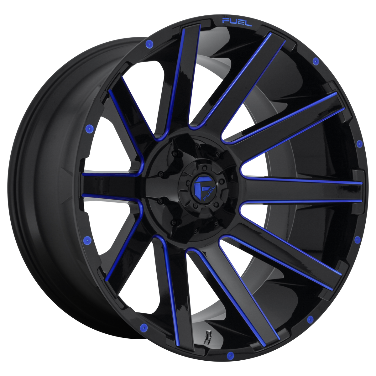 Fuel 1Pc D644 Contra 20X10 -18 Gloss Black Blue Tinted Clear