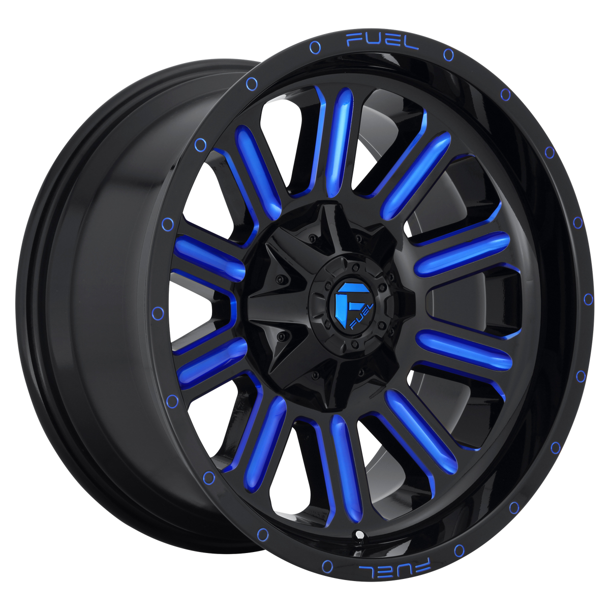 Fuel 1Pc D646 Hardline 20X9 +1 Gloss Black Blue Tinted Clear
