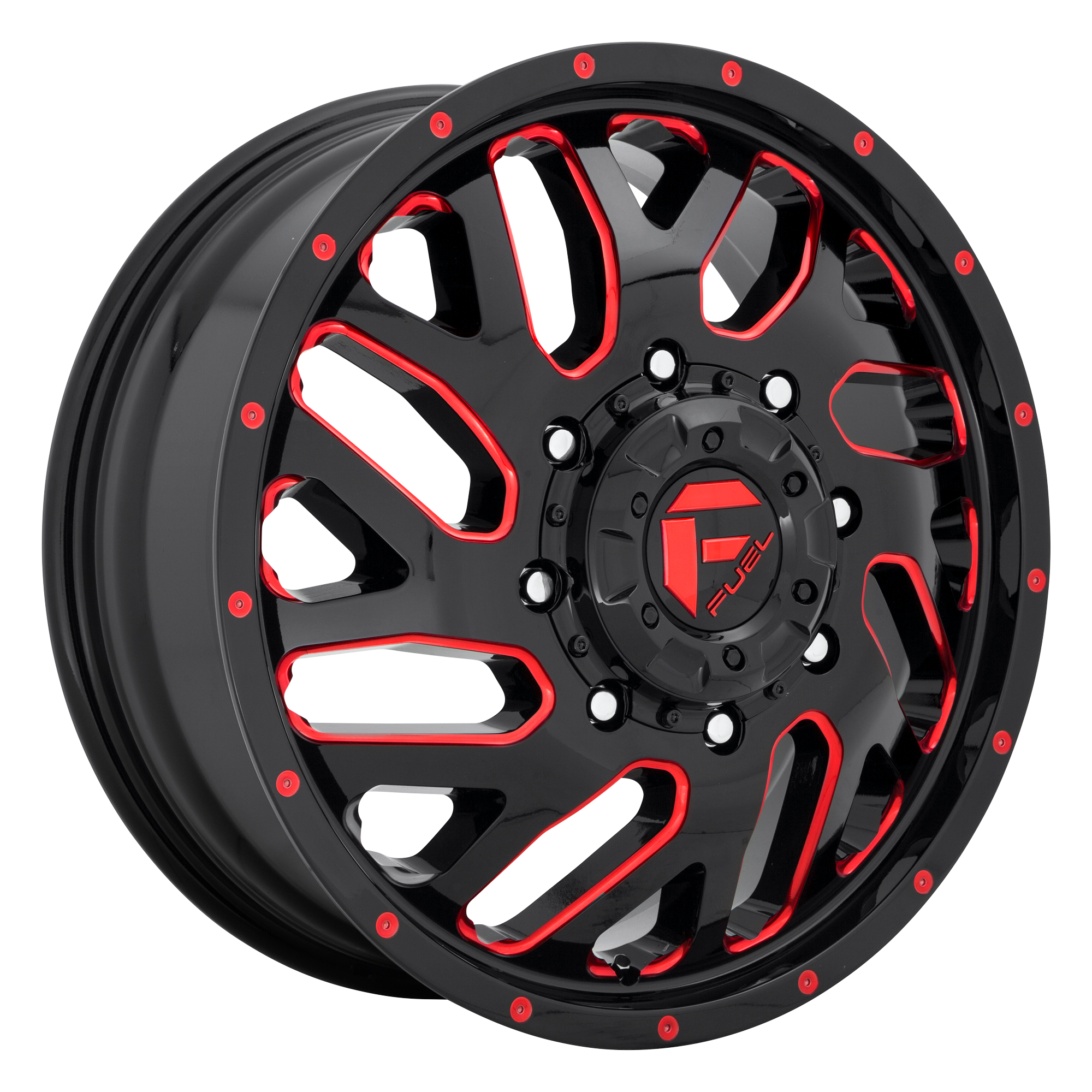 Fuel Utv D656 Triton Utv 20X7 +13 Gl-Blk Milled W/ Red Accent