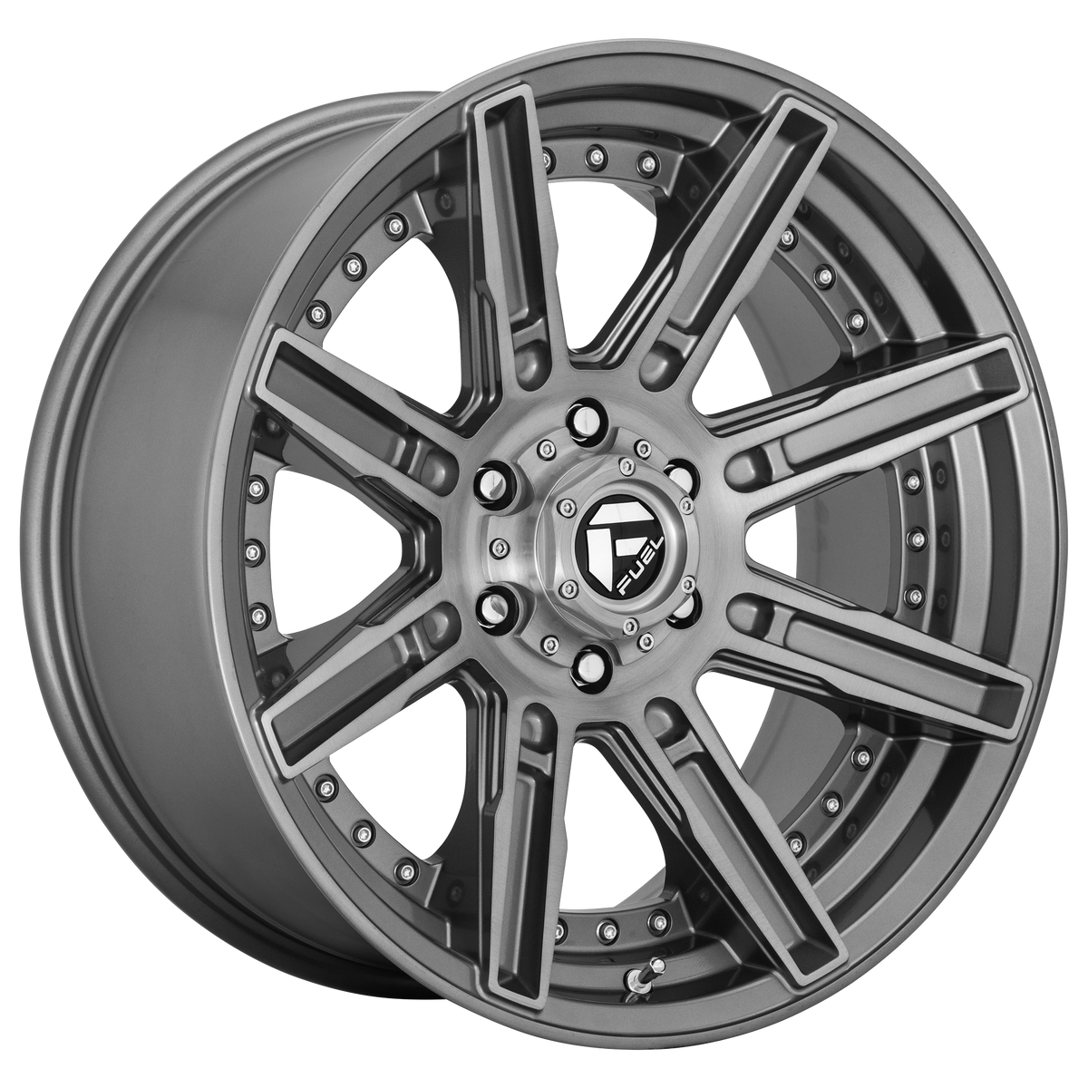 Fuel 1Pc D710 Rogue Platinum 20X10 -18 Brushed Gun Metal Tinted Clear