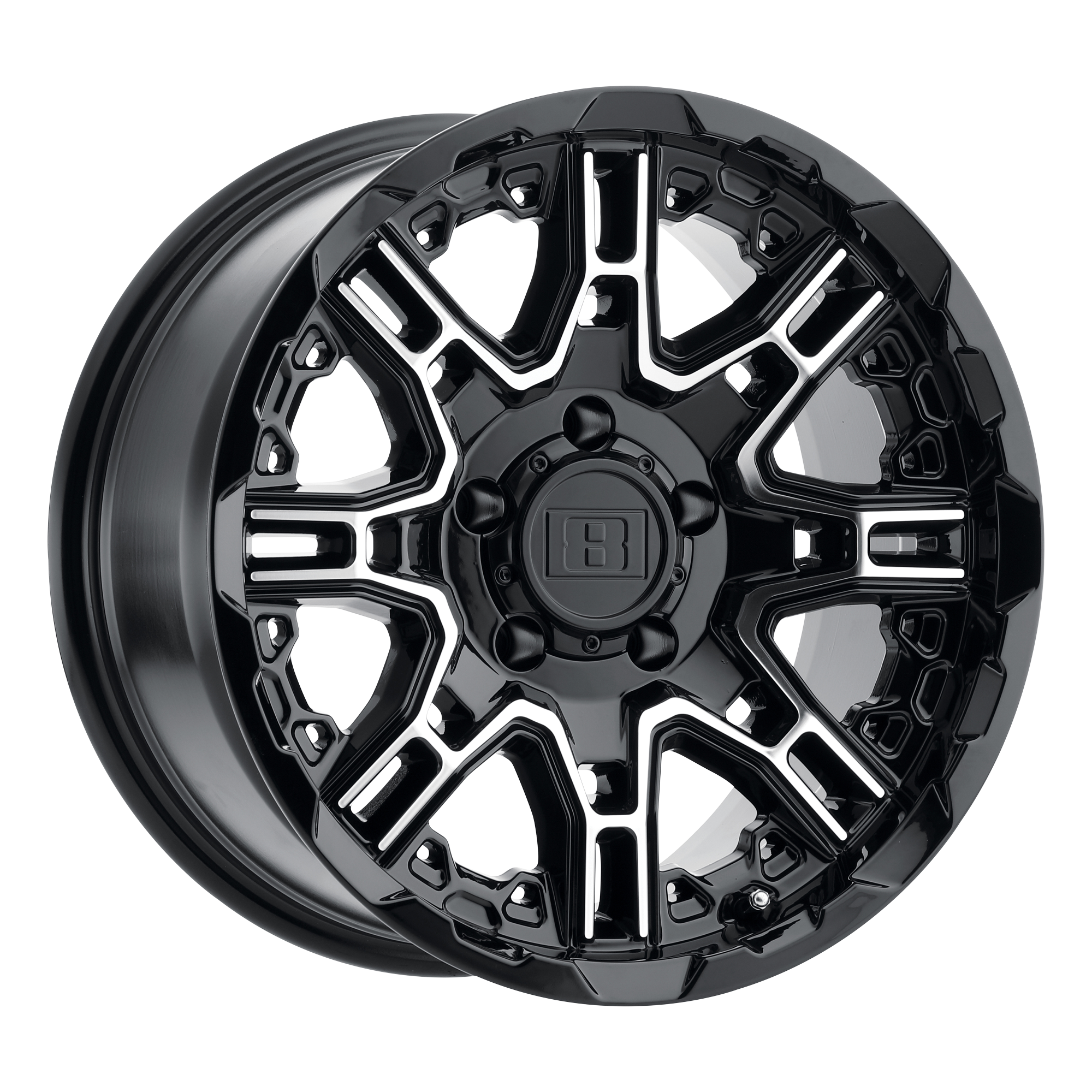 Level 8 Slingshot 22X11.5 -44 Gloss Black W/ Machined Face