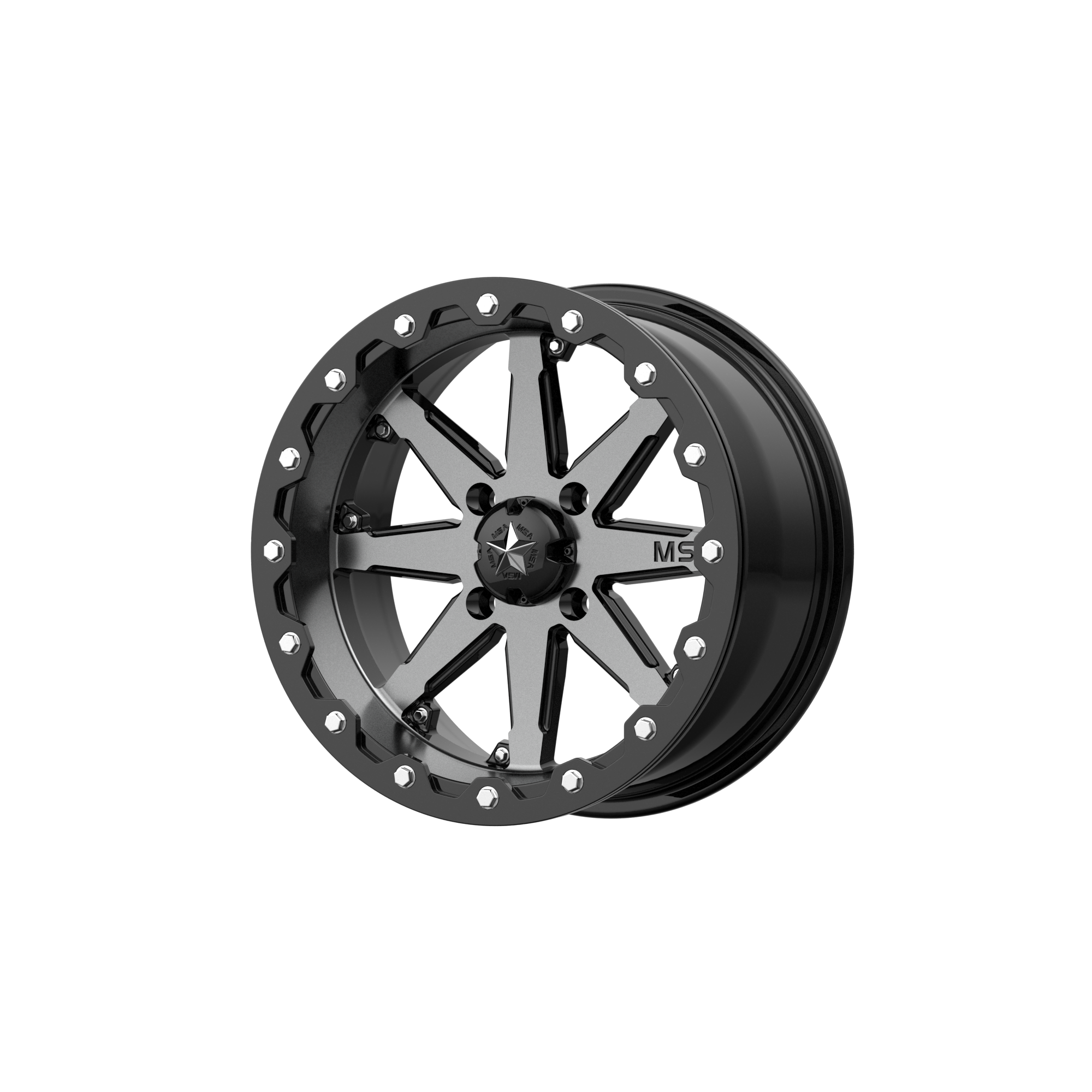 Msa Offroad Wheels M21 Lok Utv Beadlock 14X10 -10 Charcoal Tint
