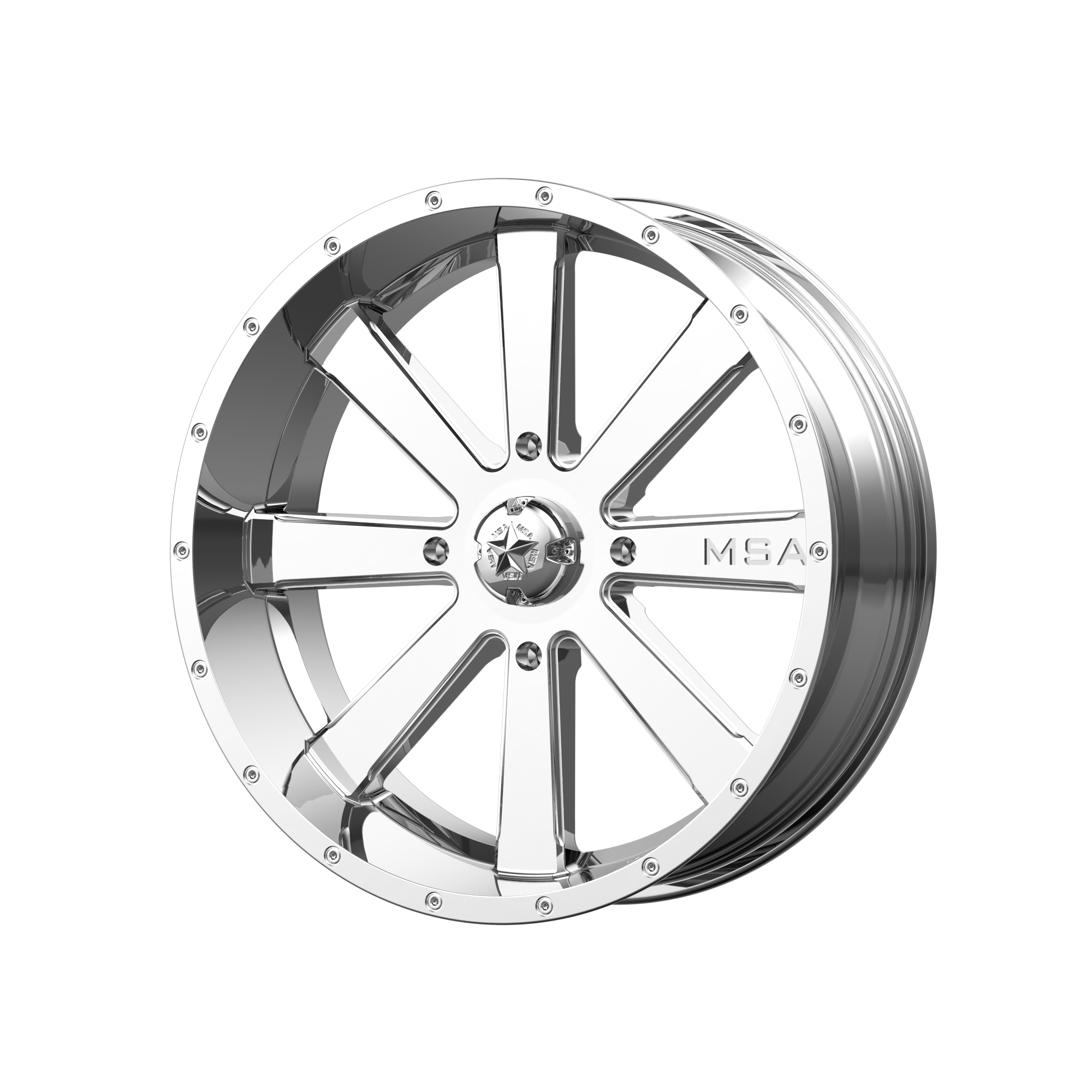Msa Offroad Wheels M34 Flash Utv 22X7 +0 Chrome