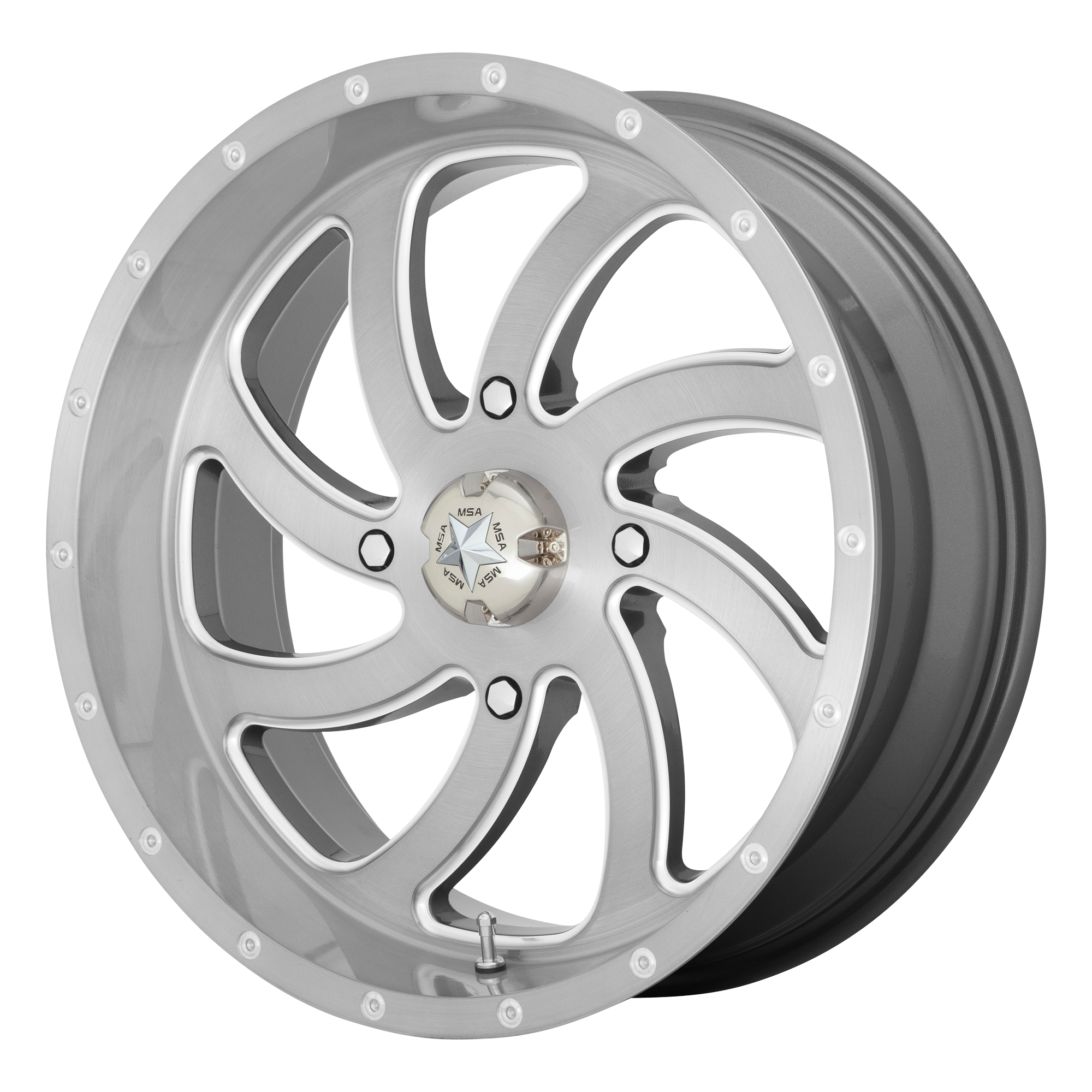Msa Offroad Wheels M36 Switch Utv 20X7 +0 Brushed Titanium