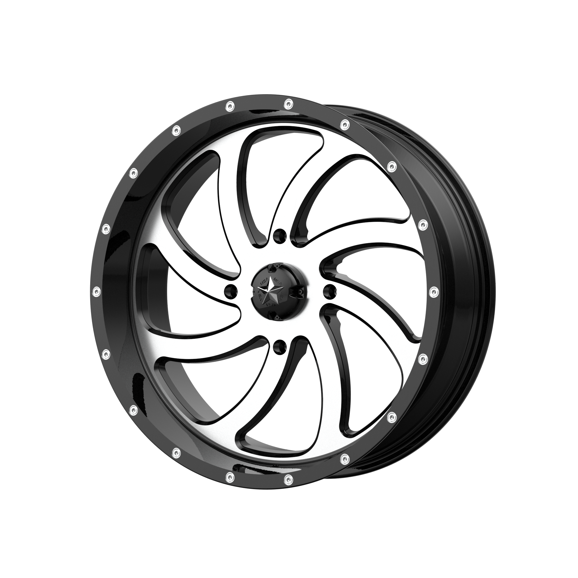 Msa Offroad Wheels M36 Switch Utv 22X7 +0 Machined Gloss Black