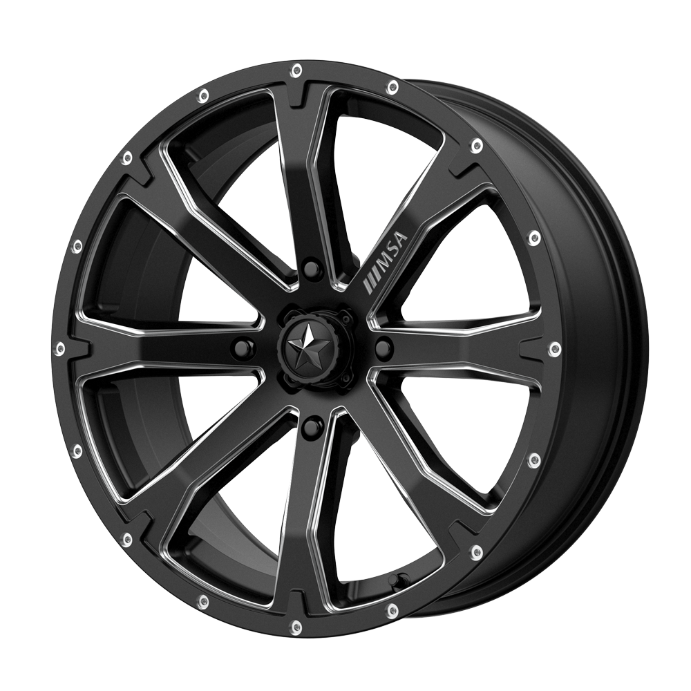 Msa Offroad Wheels M42 Bounty Utv 20X7 +10 Satin Black Milled