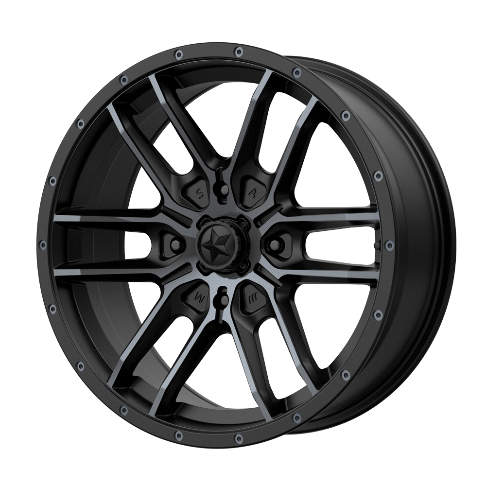 Msa Offroad Wheels M43 Fang Utv 15X7 +38 Satin Black W/ Titanium Tint