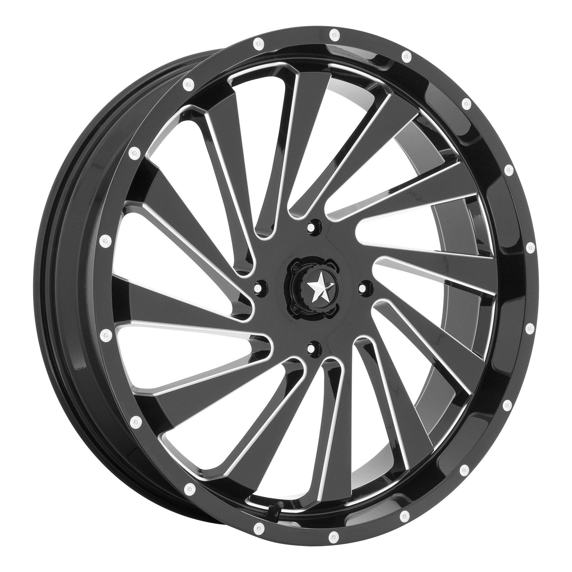 Msa Offroad Wheels M46 Blade Utv 24X7 +0 Gloss Black Milled