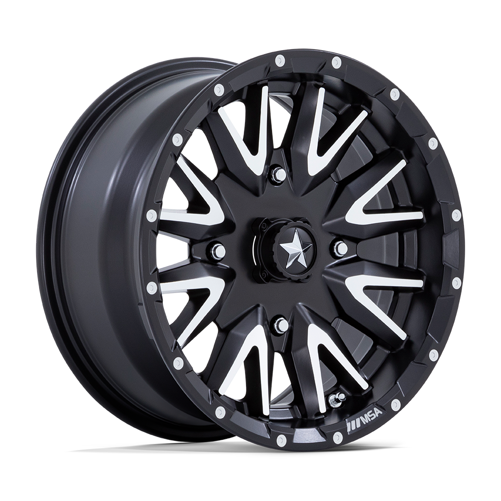 Msa Offroad Wheels M49 Creed Utv 14X7 +10 Matte Black Machined