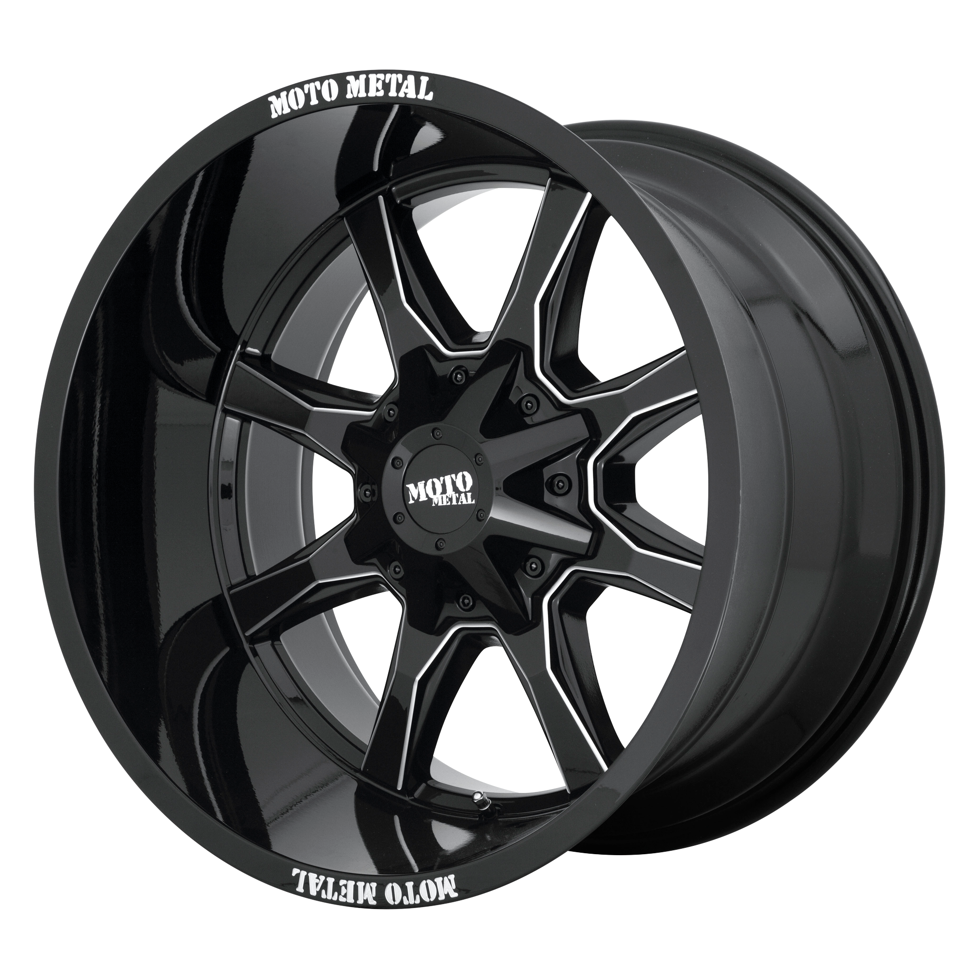 Moto Metal Mo970 17X9 -12 Gloss Black Mill Moto Metal Lp