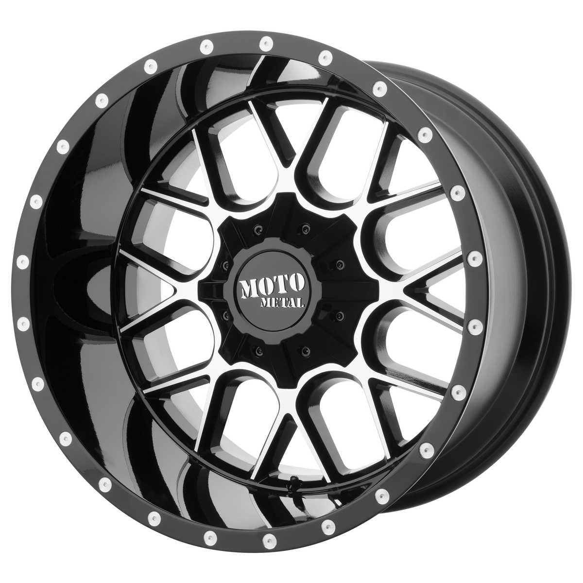 Moto Metal Mo986 Siege 20X12 -44 Gloss Black Machined