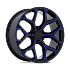 Performance Replicas Pr176 20X9 +24 Gloss Black Machined Blue Mill
