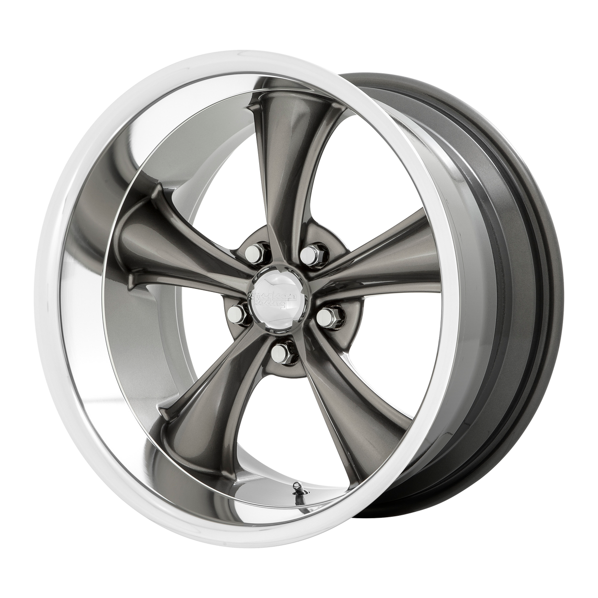 American Racing Vintage Vn338 Boss Tt 18X8 +2 Graphite W/ Diamond Cut Lip