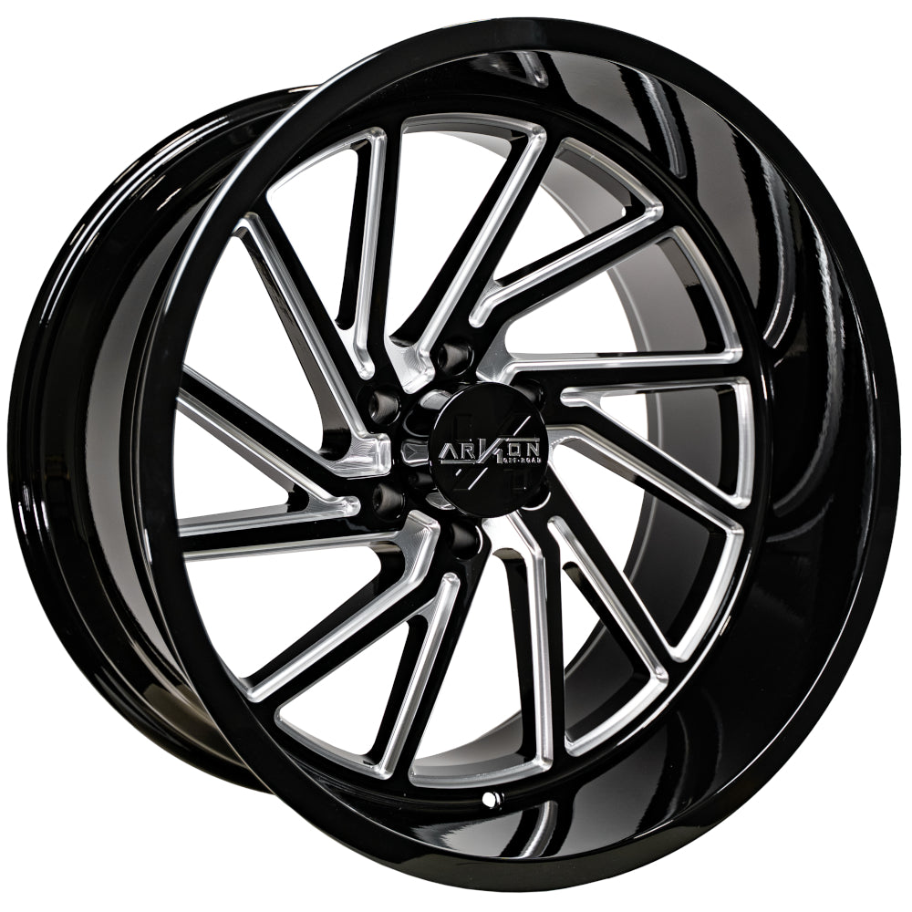 Arkon Off-Road Kennedy 22X12 -51 Gloss Black W/ Milled Edges