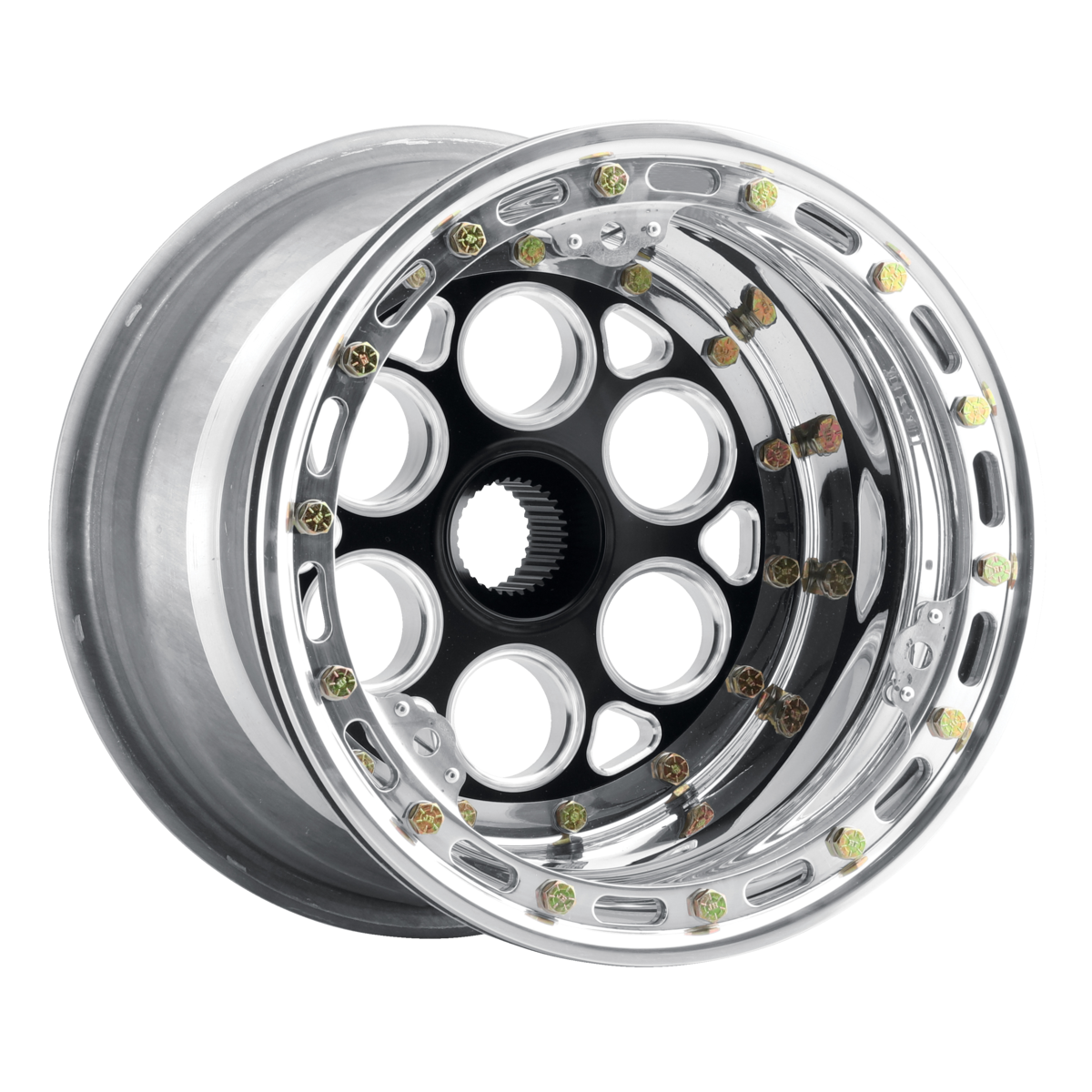 WELD Racing Magnum Midget Sprint 13X8 + Black Center - Polished Shell