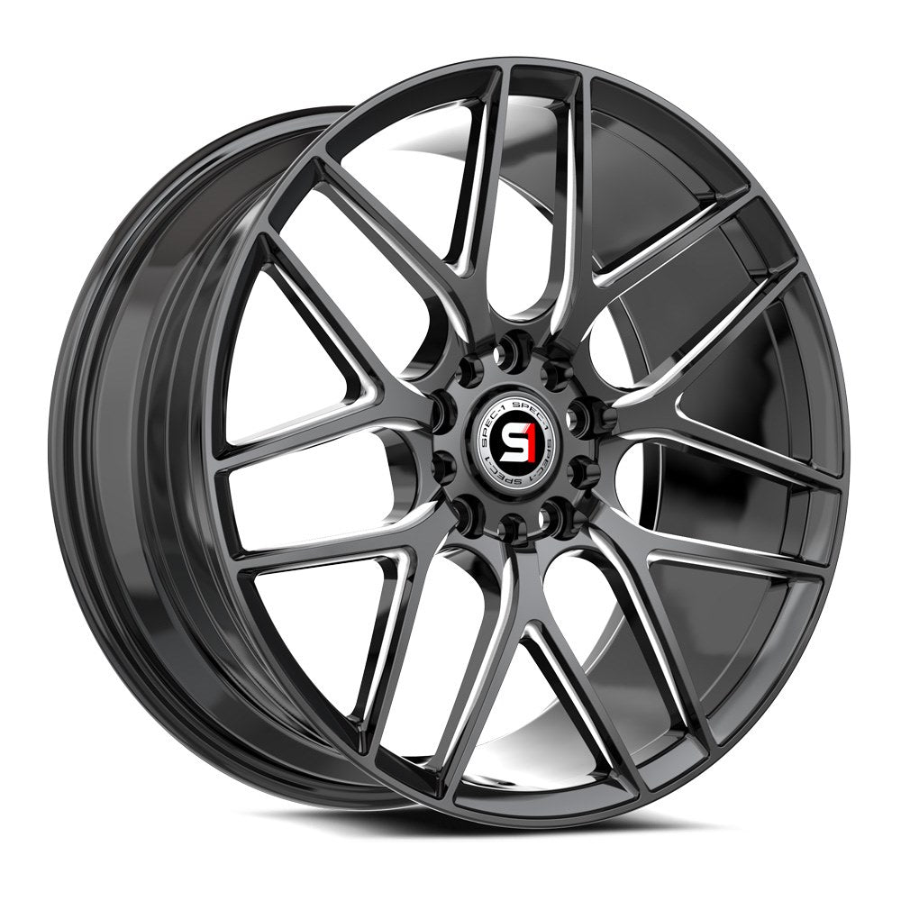 Spec-1 SP-78 18X8 +35 Gloss Black & Milled